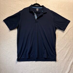 FootJoy Shirt Men XL Navy Blue Stretch Athletic Fit Performance Golf Polo